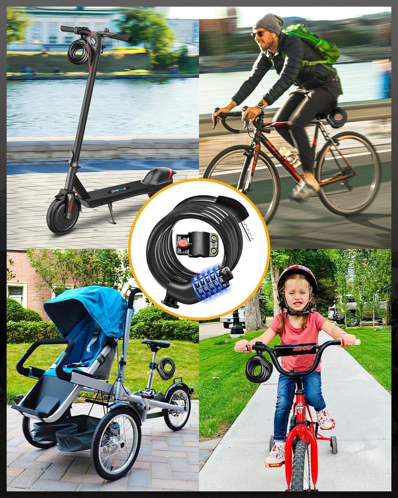 KEYSTP Bike Lock Cable with Combination,High Security 5-Digit Resettable Combination Bicycle Lock Anti-Theft, with Mounting Bracket for Bikes and Scooters - Image 5